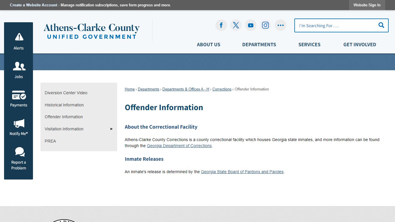 Offender Information | Athens-Clarke County, GA - Official Website - ACCGov